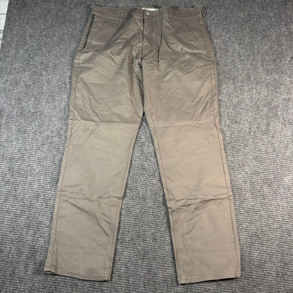 Signature Levi Strauss S67 Athletic Pants Mens 36x32 Gray Excellent Khaki Chino